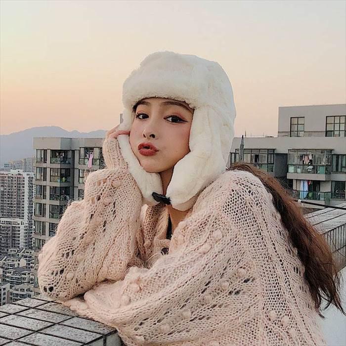 レディース 帽子 ファー帽子 寒がり女子 もこもこ帽子 暖かい 防寒帽子 冬本番 ホワイト グレー ブラック ピンク ワンサイズ かわいい おしゃれ 大人女子  海外 | 