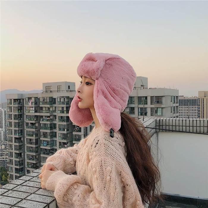 レディース 帽子 ファー帽子 寒がり女子 もこもこ帽子 暖かい 防寒帽子 冬本番 ホワイト グレー ブラック ピンク ワンサイズ かわいい おしゃれ 大人女子  海外 |  | 02