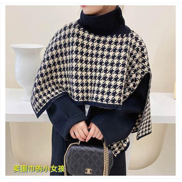 レディース ストール タートルネックストール 秋 冬 トレンドデザイン 秋冬コントラスト 千鳥格子柄 ハイネックショートセーター 女性 新デザイン センス |  | 04