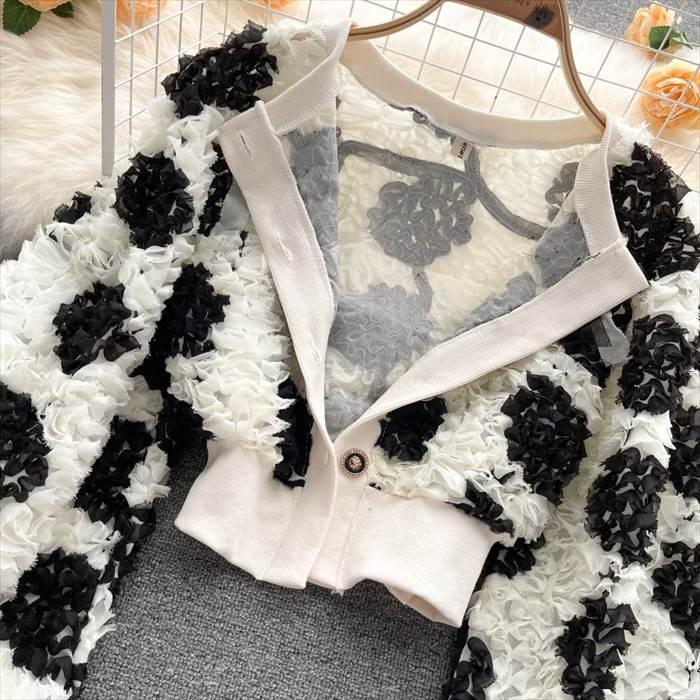 ジャケット アウター ショート丈ジャケット モノクロ 白黒 ボリューム感 ミニ丈ジャケット ロングスリーブ レディース おしゃれ お洒落 可愛い 大人可愛い |  | 13