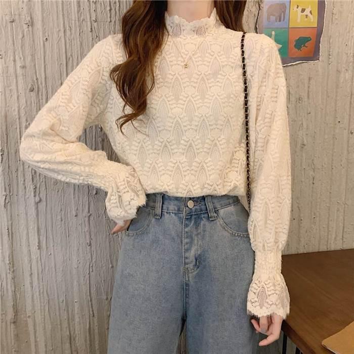 レディース レース トップス ハーフタートルネック 大人女子 かわいい ガーリー フリル袖 フレアスリーブ お出かけ 女子会 デート お食事 休日 特別な日 通勤 |  | 04