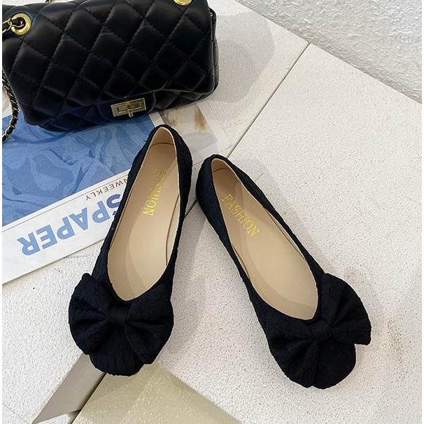 シューズ レディース フラットシューズ スクエアトゥ ぺたんこ ぺたんこシューズ ローヒール ゴム底 リボン 黒 ブラック 白 ホワイト ベージュ かわいい |  | 14