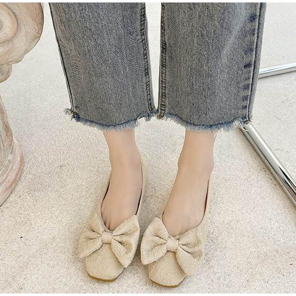 シューズ レディース フラットシューズ スクエアトゥ ぺたんこ ぺたんこシューズ ローヒール ゴム底 リボン 黒 ブラック 白 ホワイト ベージュ かわいい |  | 08