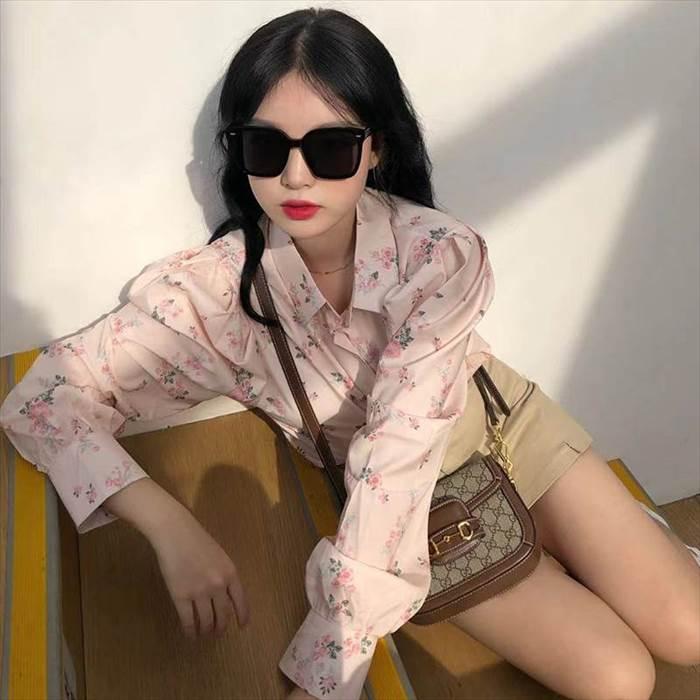 トップス レディース 女性用 長袖 ショート丈 ミニ丈 ストレート シャツ ポロシャツ ブラウス 襟あり 前ボタン 大人可愛い フォーマル カジュアル |  | 03