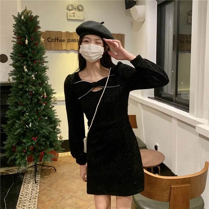 ワンピース レディース Aラインワンピース ミニ丈 ショート丈 長袖 無地 春 セミフレア リボン かわいい 大人可愛い きれいめ シンプル カジュアル 大人 |  | 10