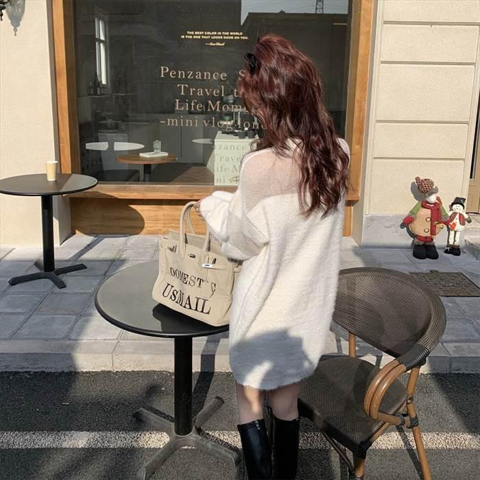 レディース ニットワンピース ニットセーター パフスリーブ 長袖 ショートスカート ニットドレス シースルー ホワイト 白 春ドレス 新しい デザイン |  | 01