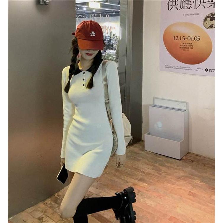 レディース ワンピース タイトワンピース 白 ホワイト 黒 ブラック ミニ丈 ショート丈 長袖 無地 スリム タイト ストレート かわいい 大人可愛い きれいめ |  | 10