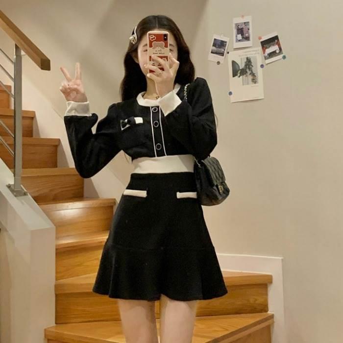 レディース ワンピース ブラック ホワイト 白 黒 パフスリーブ長袖 インポートファッション 海外デザイン スタイリッシュ ゆるかわファッション |  | 15