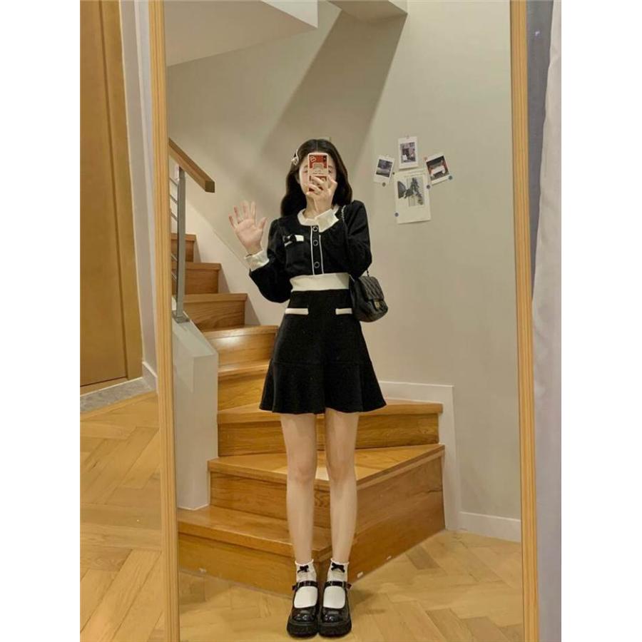 レディース ワンピース ブラック ホワイト 白 黒 パフスリーブ長袖 インポートファッション 海外デザイン スタイリッシュ ゆるかわファッション |  | 16