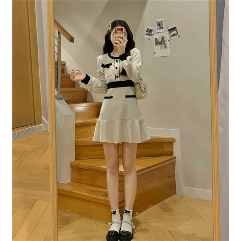 レディース ワンピース ブラック ホワイト 白 黒 パフスリーブ長袖 インポートファッション 海外デザイン スタイリッシュ ゆるかわファッション |  | 02