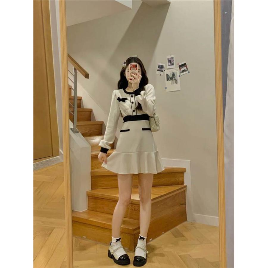 レディース ワンピース ブラック ホワイト 白 黒 パフスリーブ長袖 インポートファッション 海外デザイン スタイリッシュ ゆるかわファッション |  | 08