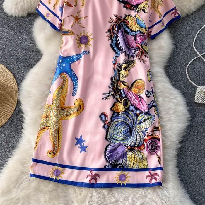 レディース ワンピース エスニック エキゾチック アジアン 海の中 海柄デザイン インポートファッション 海外デザイン スタイリッシュ 個性的 個性派 |  | 12