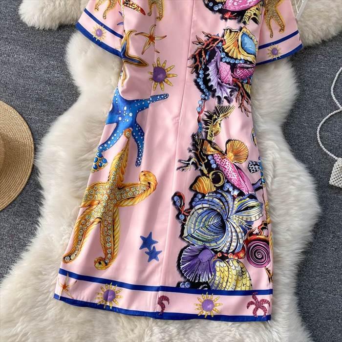 レディース ワンピース エスニック エキゾチック アジアン 海の中 海柄デザイン インポートファッション 海外デザイン スタイリッシュ 個性的 個性派 |  | 17