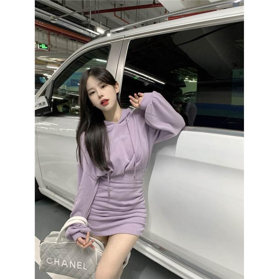 レディース ワンピース 猫耳フーディー ネコワンピース 猫好き スウェット タイトスカート ミニ ミニ丈 ショート丈 膝上 長袖 ボリューム袖 ドロップショルダー |  | 08