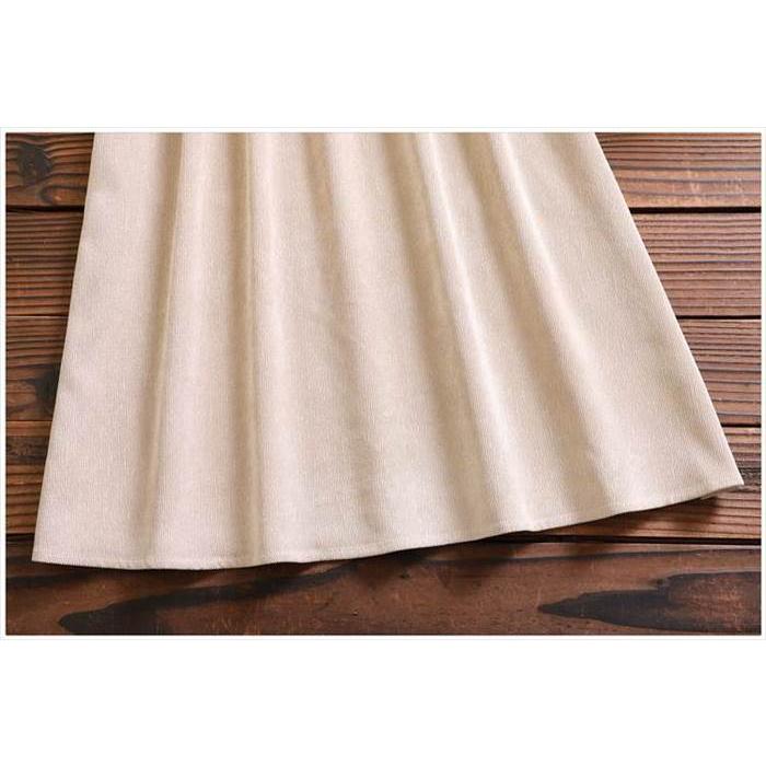 ワンピース レディース プリーツスカート ひざ丈 膝丈 ミディアム丈 袖あり 長袖 襟付き Aライン  プリーツ  フリル リボン コーデュロイ かわいい 大人可愛い |  | 12