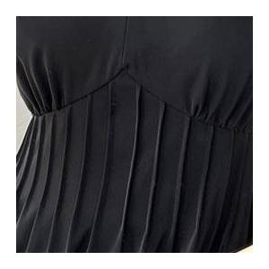 レディース ドレススカート ワンピース ブラック 黒 新作 半袖 パフスリーブ 無地 シンプル 綺麗目 新夏 ラージサイズ サイズ豊富 ウエスト |  | 17