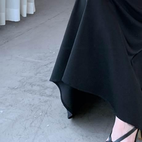 レディース ドレススカート ワンピース ブラック 黒 新作 半袖 パフスリーブ 無地 シンプル 綺麗目 新夏 ラージサイズ サイズ豊富 ウエスト |  | 19