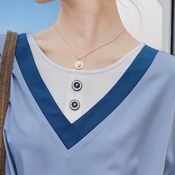 レディース パフスリーブ 半袖 ドレス ワンピースドレス 夏 新しい 韓国バージョン ルーズ ウエスリボン ロングスカート ブルー グリーン 新作 |  | 14