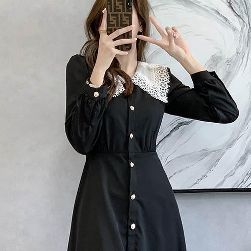 レディース ワンピース 冠婚葬祭 マキシ ロング ワンピ 長袖ワンピース レース ウエストマーク 切り替え ハイウエスト ボタン ウエスト切り替え |  | 15