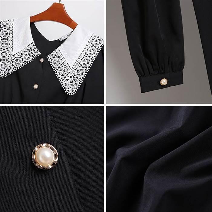 レディース ワンピース 冠婚葬祭 マキシ ロング ワンピ 長袖ワンピース レース ウエストマーク 切り替え ハイウエスト ボタン ウエスト切り替え |  | 18