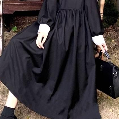 レディース ブラックワンピース ワンピドレス パフスリーブ お出かけファッション リボン あみあみ パフスリーブ長袖 新作 トレンディ 人気 ロングワンピ |  | 13