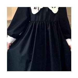 レディース ブラックワンピース ワンピドレス パフスリーブ お出かけファッション リボン あみあみ パフスリーブ長袖 新作 トレンディ 人気 ロングワンピ |  | 14