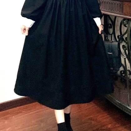 レディース ブラックワンピース ワンピドレス パフスリーブ お出かけファッション リボン あみあみ パフスリーブ長袖 新作 トレンディ 人気 ロングワンピ |  | 17