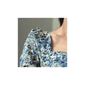 レディース 花柄ワンピース ワンピ パフスリーブ 長袖 ロングスリーブ スクエアネック トレンド トレンディ シンプル レトロ ビッグスイング ドレスパフ |  | 10