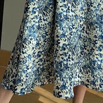 レディース 花柄ワンピース ワンピ パフスリーブ 長袖 ロングスリーブ スクエアネック トレンド トレンディ シンプル レトロ ビッグスイング ドレスパフ |  | 07