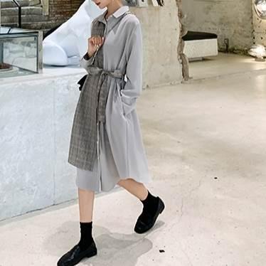 レディース シャツロングスカート 長袖ワンピース チェック柄 ワンピース ワンピドレス 新作 トレンディ ウエスト切り替えしデザイン 春 秋 新デザイン |  | 07