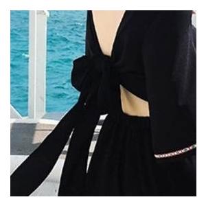 ワンピース レディース オールインワン ショートパンツ ショート ショート丈 新作 リゾート 半袖 五分袖 Vネック Aライン リボン ウエストマーク ウエスト |  | 17