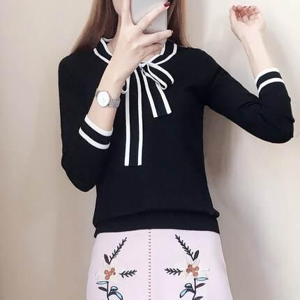 トップス レディース ニットソー 袖あり 長袖 Vネック リボンタイ リボン 可愛い 大人可愛い きれいめ シンプル カジュアル 大人 上品 おしゃれ お洒落 | 