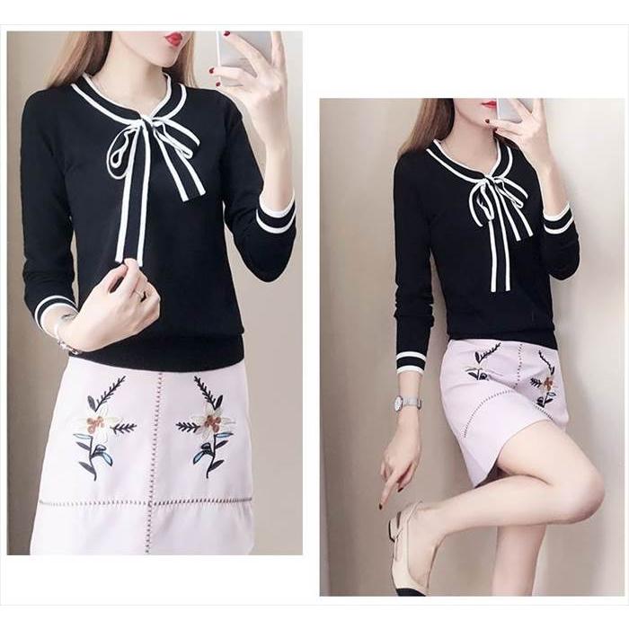 トップス レディース ニットソー 袖あり 長袖 Vネック リボンタイ リボン 可愛い 大人可愛い きれいめ シンプル カジュアル 大人 上品 おしゃれ お洒落 |  | 11