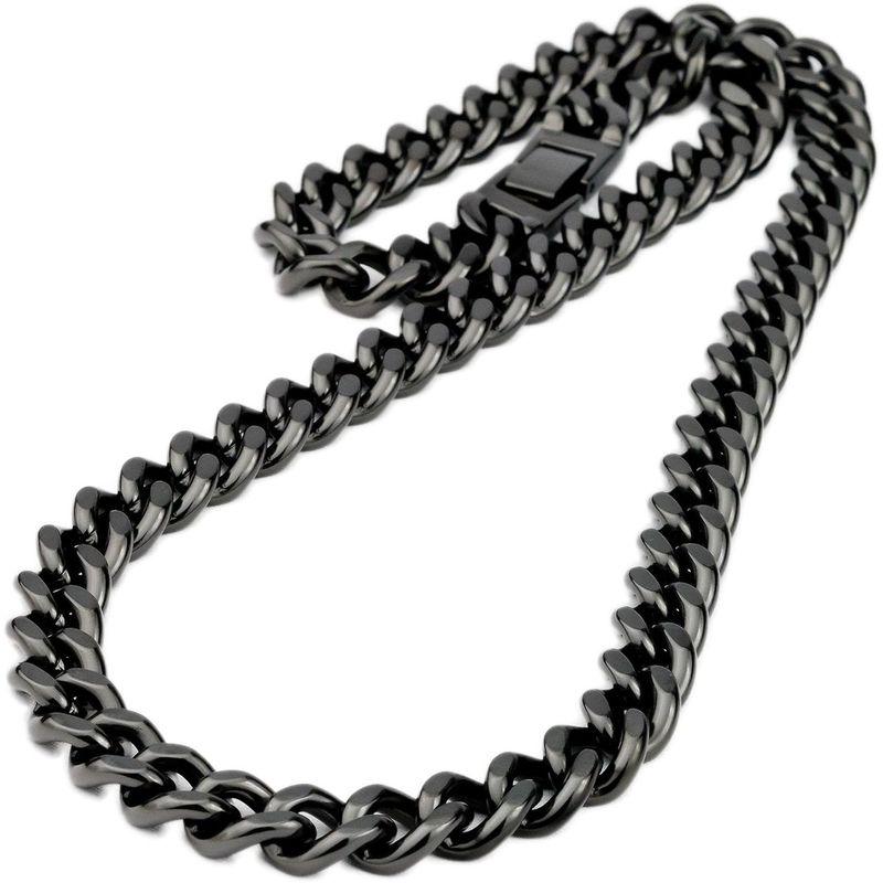 ブラックネックレス チタンチェーン黒 喜平50ｃｍ 9.3mm巾 チェーン ネックレス（DLC硬化加工)TITAN ネックレス 50ｃｍ ネックレス チタンチェーン黒 喜平50ｃｍ 3mm巾 チェーン DLC硬化加工 TITAN 50ｃｍ