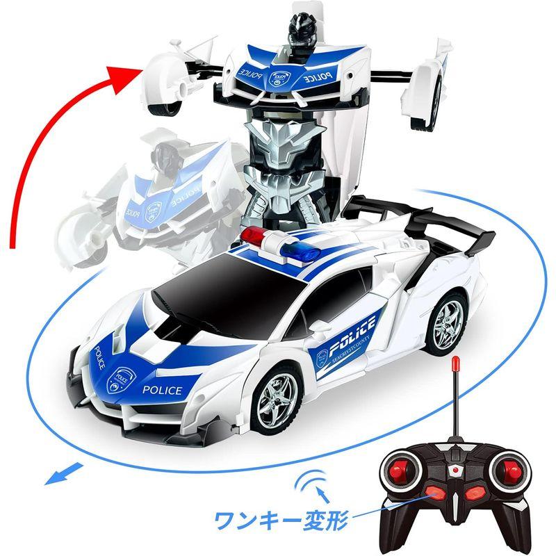 Tcvents ラジコンカー 変形 ロボット 車おもちゃ スタントカー ロボットに変身できる LED搭載 360度回転 こども向け 子供おも｜violette-shop｜05