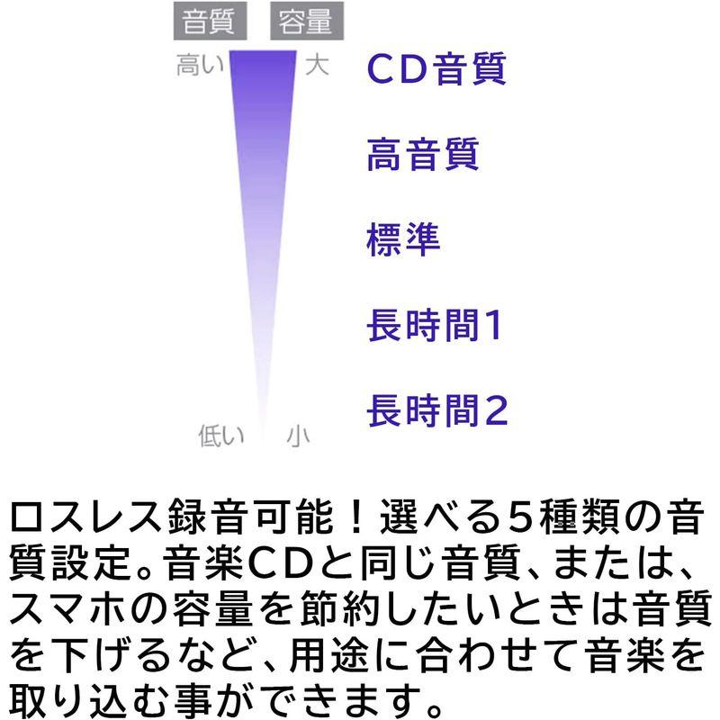 ロジテック スマホでCD Android 専用 パソコン不要 CDレコーダー ポータブル CDプレーヤー CD取込み CD再生 黒 ケーブル｜violette-shop｜08