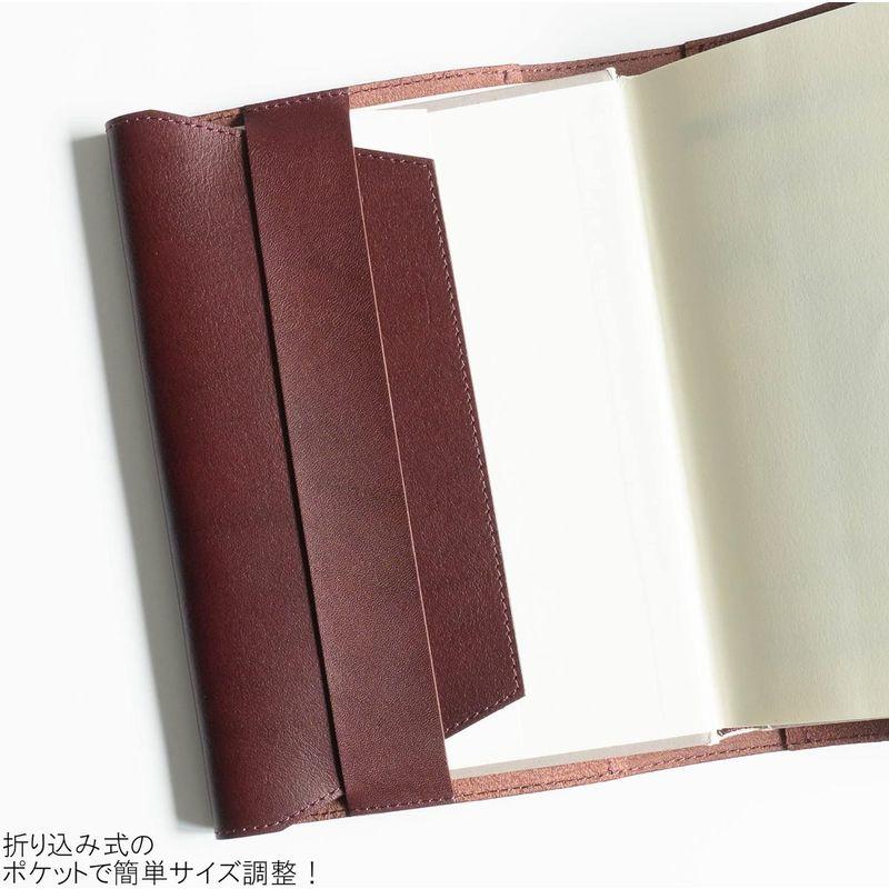 C&L TRASCO 抗菌 本革 ブックカバー 四六判ハードカバー 単行本 新刊 (Zeaba) 栞付き ワイン｜violette-shop｜03