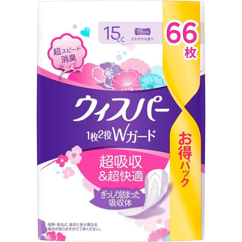 まとめ買いウィスパー 1枚2役Wガード 15cc 19cm 132枚(66枚×2パック) (パンティライナー 吸水ケア 尿もれパッド)おりも｜violette-shop｜06