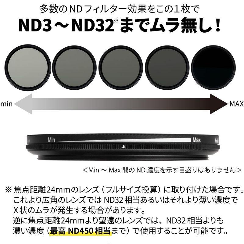 ケンコー 可変NDフィルター PRO1D smart バリアブル NDX II 72mm ND3~32 X状ムラなし ND3~450無段階調｜violette-shop｜08