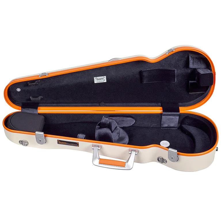 Bam バイオリンケース Supreme Ice Hightech Polycarbonate Contoured SUP2002XLWO ホワイト-オレンジバージョン (バム・スプリーム・アイス・ポリカーボネート)の画像