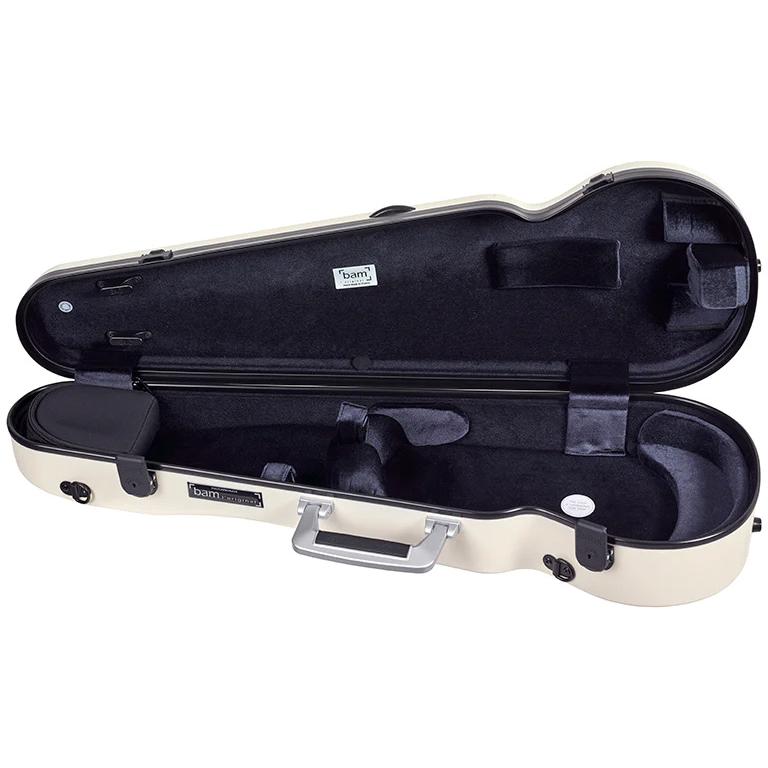 Bam バイオリンケース Supreme Ice Hightech Polycarbonate Contoured SUP2002XLWN ホワイト-ブラックバージョン (バム・スプリーム・アイス・ポリカーボネート)の画像