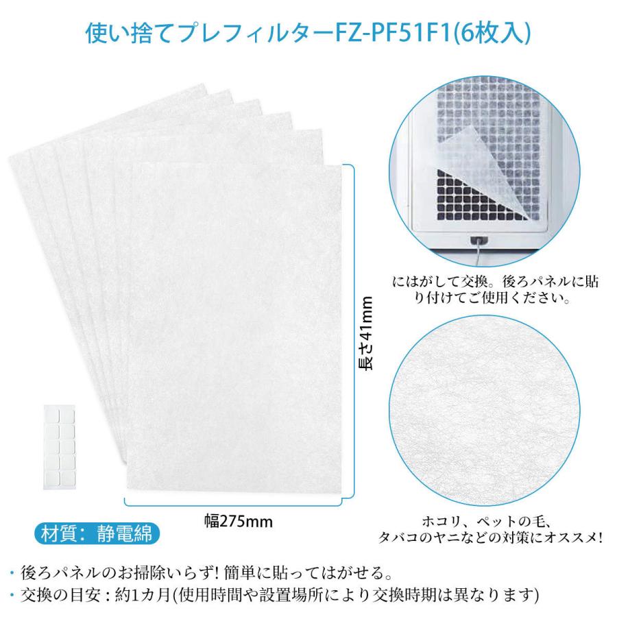SHARP（シャープ） FZ-A51HF 集じん・制菌HEPAフィルター 使い捨てプレ