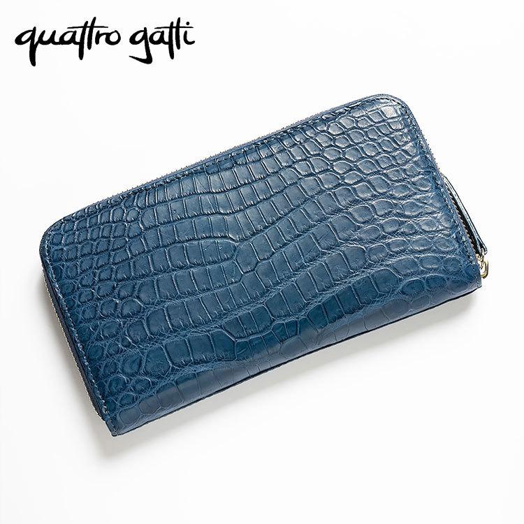 Quattro Gatti クアトロガッティ 財布 長財布 小銭入れあり オーシャン ブルー 青 クロコダイル ワニ革 メンズ レディース 男女兼用 日本製 8172 S セレクトショップsakura ヤフー店 通販 Yahoo ショッピング