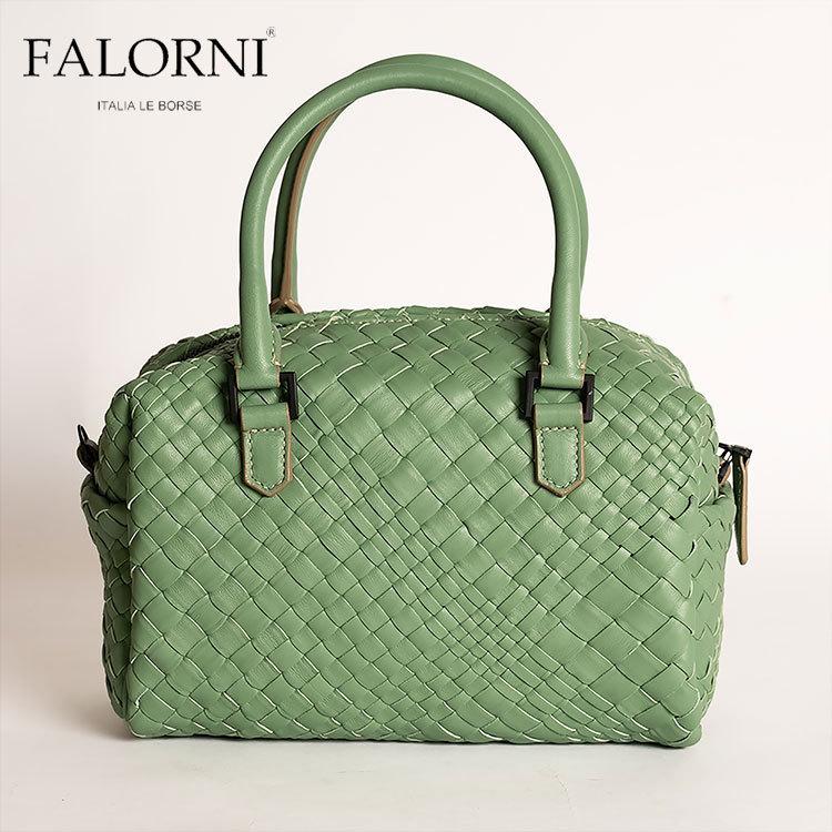 Falorni ファロルニ レディース ハンドバッグ ミント グリーン 緑 F412 編み込み 25 本革 日本国内でも有数の品揃えを目指しています S Falorni F412 S セレクトショップsakura イタリア製 25 メッシュ ヤフー店 人気のファッションブランド