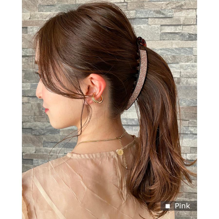 バナナクリップ 大 大きめ ヘアクリップ シンプル バンスクリップ ヘア