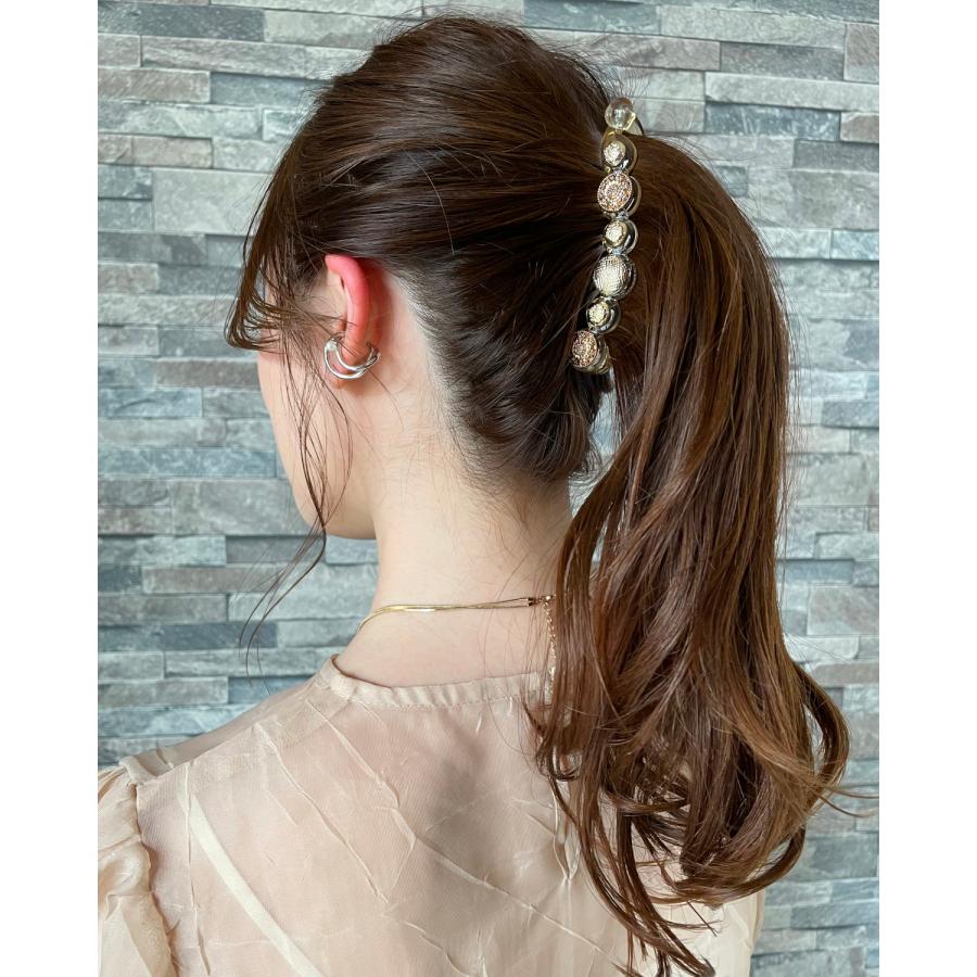 acca ヘアクリップ　大サイズ　ブラック　ホワイトの花モチーフ　① GIFTS | ACCA