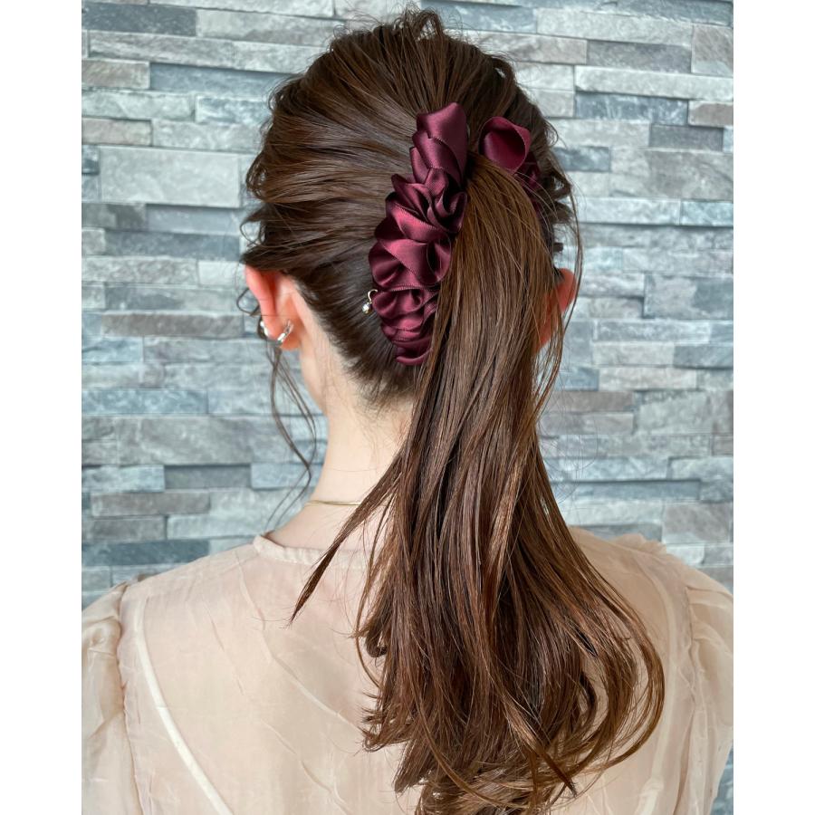 バナナクリップ 花 フラワー ヘアクリップ シンプル ヘアアクセサリー