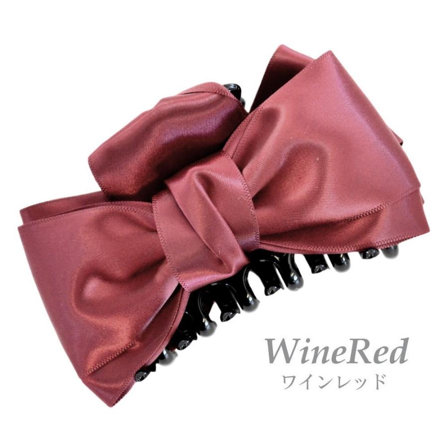 ヘアクリップ リボン 大 大きめ バンスクリップ 黒 シンプル ヘア