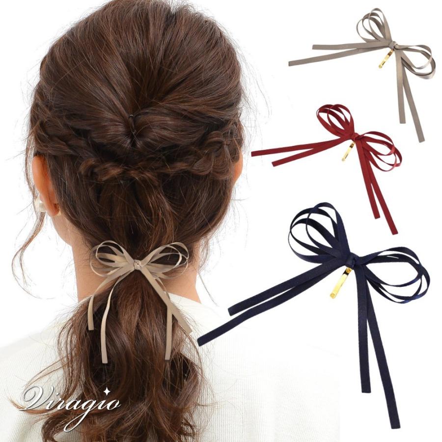 ポニーフック ヘアカフ ヘアクリップ リボン シンプル ヘア