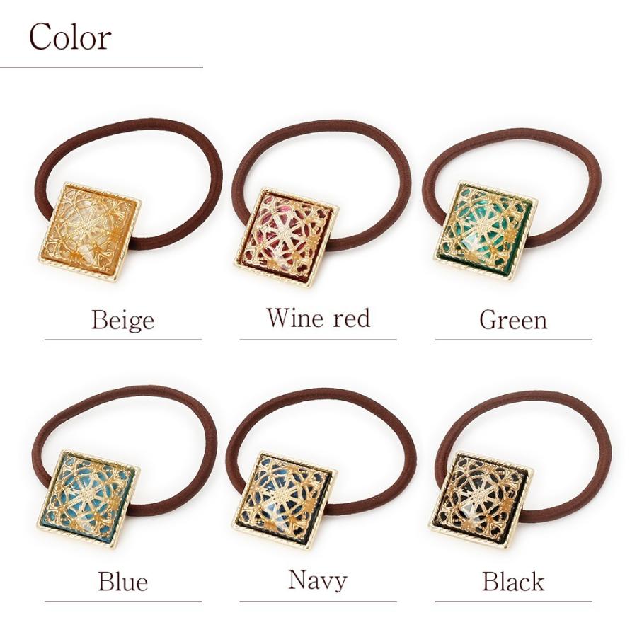 レジンヘアゴム　スクエア　大人カラー　イエロー　　マトリカリア　くすみ 2a611afbcc76cb9723d0ada3076fc5